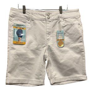 Wax Jeans Plus Size 3XL High Rise Push Up Butt I Love You White Jean Shorts NWT